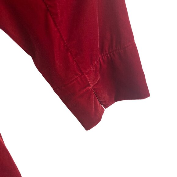 Soft Surroundings Aria Velvet Jacket Large Red Duster Lined Boho Vamp Goth - Picture 9 of 9